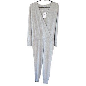 Splendid Heather Gray Wrap-Style Long-Sleeve Jumpsuit Womens Size Small